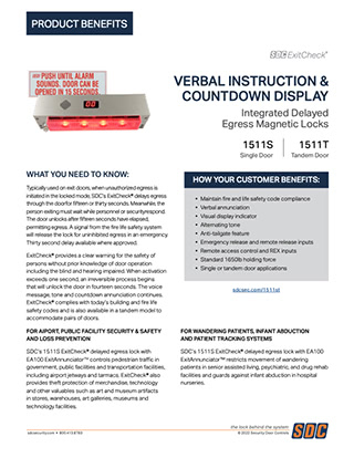 ExitCheck® Series - Integrated Delayed Egress Magnetic Locks