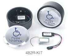 482R-KIT Wireless Push Plate Switch Kit - ROUND Switches