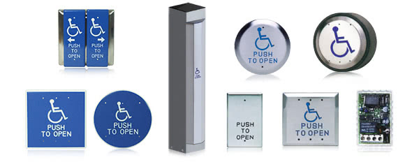 Bollard Post with Push Plate or Touch Panel