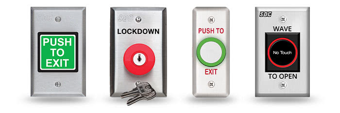 Door Exit Touch Free Switch Indication Door Access System Kit 5 Exit Button 