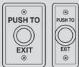 Two capacitive touch sensors side-by-side, labeled 'PUSH TO EXIT'.