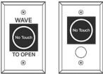 Two Active IR sensors side-by-side, labeled 'WAVE' and 'TO OPEN'.
