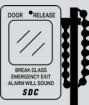 Diagram of Series 491: Emergency Break Glass Station with a glass break sensor and a pull-down lever.