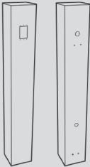 Two bollard models: a narrow one and a standard one.