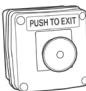 EP499 Exit Switch: Explosion proof hazardous mushroom push button with 'PUSH TO EXIT' text.