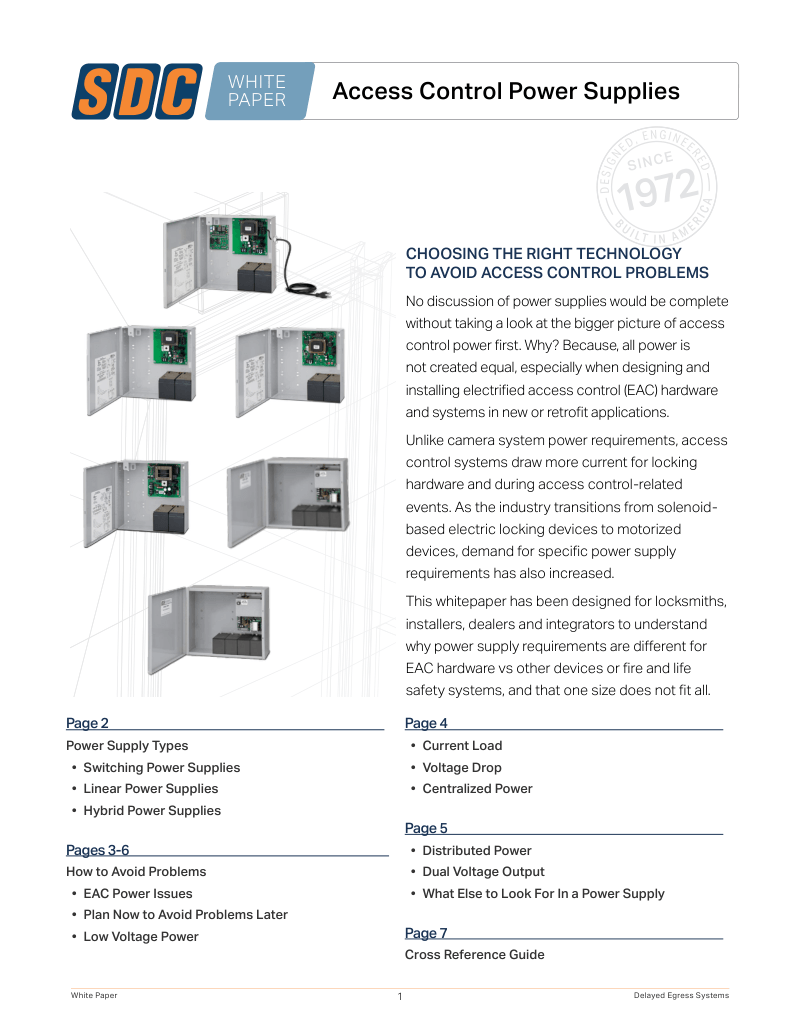 Access Control Power Supplies white paper cover