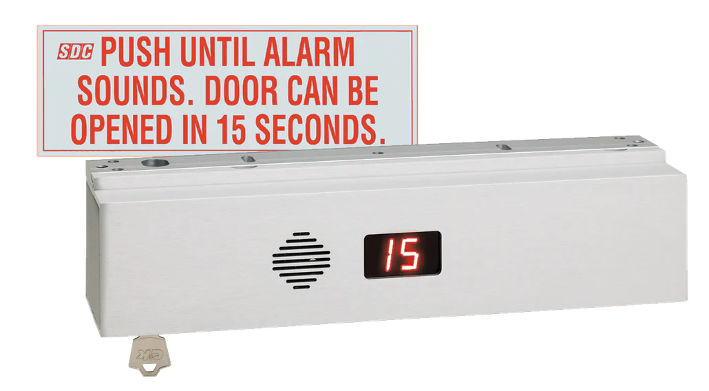 SDC 1511S ExitCheck integrated delayed egress lock with digital countdown display