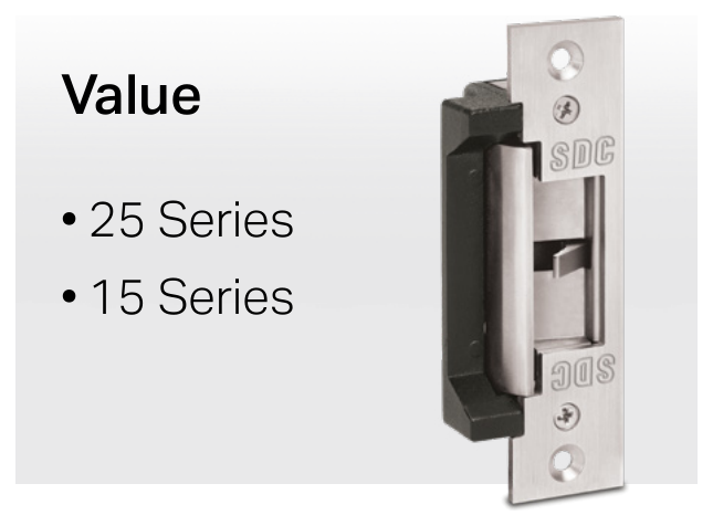 SDC Value 25 and 15 series electric strikes
