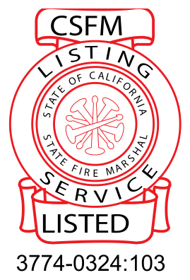 California State Fire Marshal (CSFM) Listing badge
