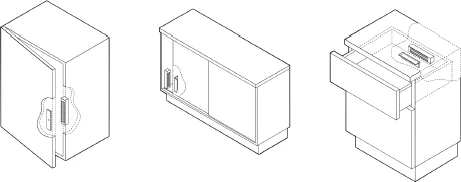 E300 applications on cabinets, lockers and drawers