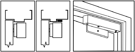 Hollow metal frame, wood or hollow metal door: single swing door push-side mounting
