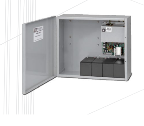 Linear power supply with large filter capacitors and battery backup