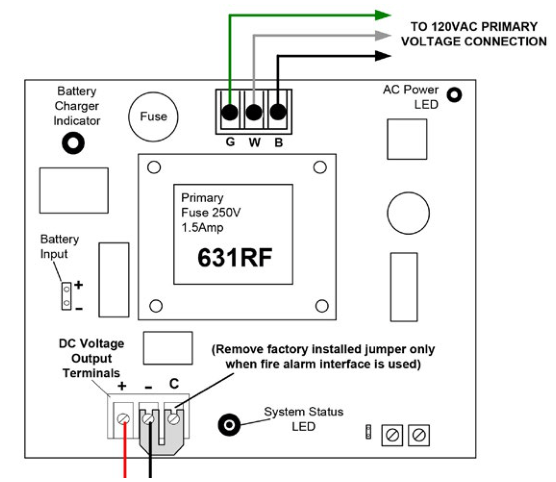 Power supply DC voltage output terminal wiring diagram